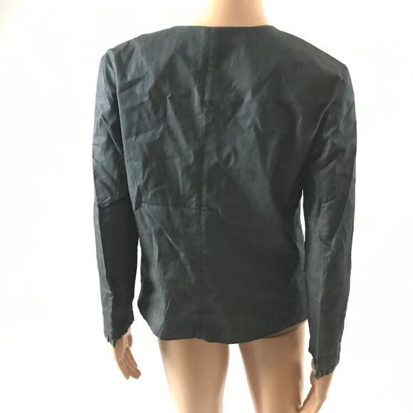 Loft Outlet Women's Chambray Blazer Jacket Cotton - Picture 3 of 5